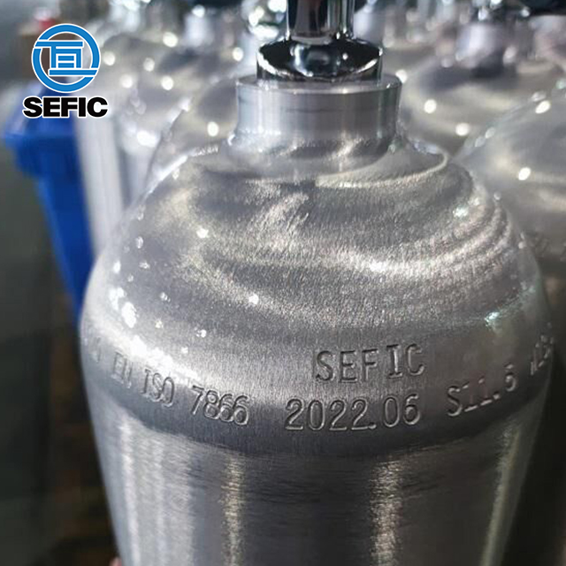ISO7866 184mm 11L 13.7kg CO2 TPED Aluminum Cylinder