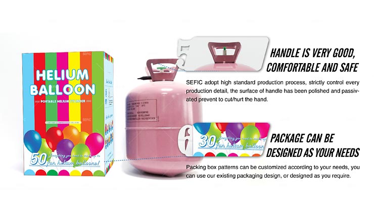 Disposable Helium Gas Cylinder Handle and Package 2